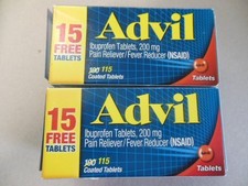 2 Packs Advil Ibuprofen 115 Tablets Each- Expires5/2026 230 total tabs