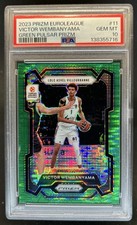 2023-24 Prizm Turkish EuroLeague Victor Wembanyama Green Pulsar RC #/25 PSA 10