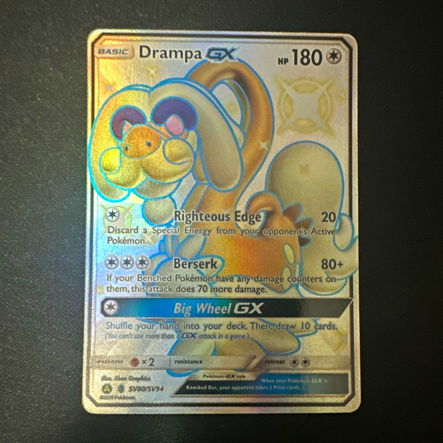Pokemon TCG Drampa GX SV80/SV94 Hidden Fates Shiny Vault Holo ENG 180HP