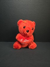5" Red Plush Bear Heart I Love You Stuffed Valentine Gift Toy