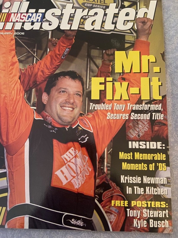 NASCAR Illustrated Tony Stewart, Jan 2006. Kyle Busch poster  Rookie Of The Year