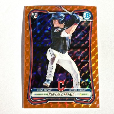 TRAVIS BAZZANA 2026 Bowman Chrome Orange Geometric Refractor /25 RC