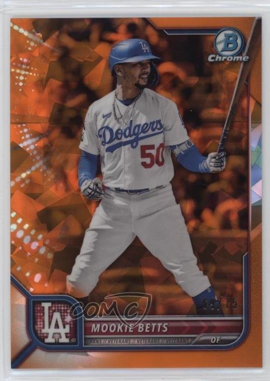2022 Bowman Chrome Sapphire Edition Orange /75 Mookie Betts #84
