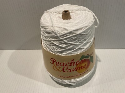 New 14 Oz Cone Peaches & Creme Yarn 100% Cotton White 4 ply