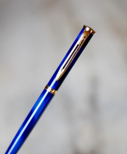 Ballpoint Pen Waterman Preface IN Lacquer Blue Lapis Lazuli & Pl. Gold 18 Carat - Picture 6 of 9