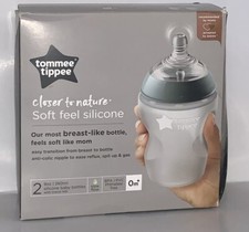 Tommee Tippee Closer to Nature Soft Feel Silicone Baby Bottles 2 pack  New