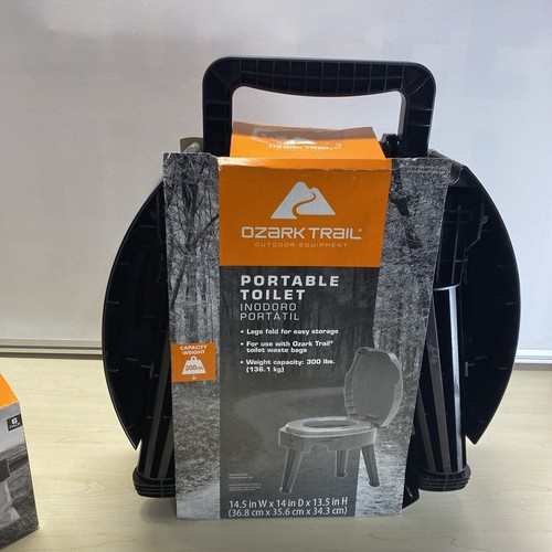 OZARK Trail Portable 14.5in Folding Toilet w\ 6 Bags Camping Hunting Bundle - Picture 3 of 6