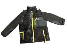 Boy's Snozu Jacket Grey Fleece Yellow Zip Pockets size XS 5/6