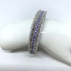 Sterling-Silver-Blue-Tanzanite-Cuff-Bracelet-CZ-Hinge