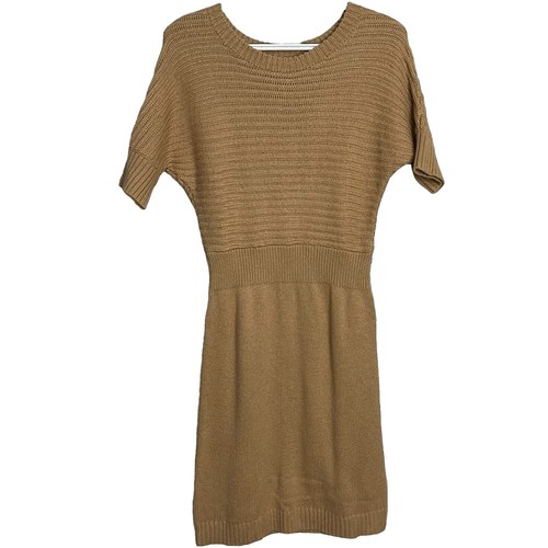 AURALEE WASHABLE WOOL PILE MINI DRESS Short-Sleeve Dress, Size 2