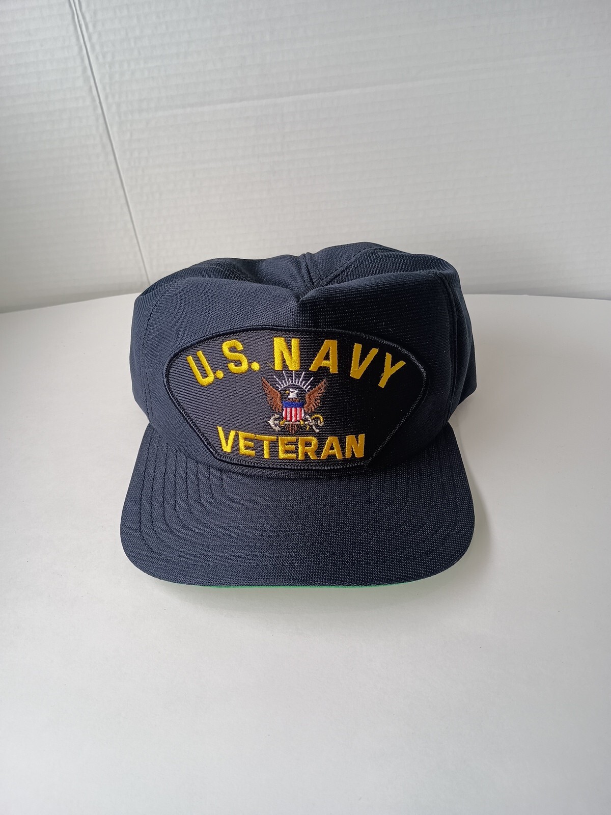 U. S. Navy Veteran Snapback Hat Blue Embroidered Patch Cap One Size USA Made