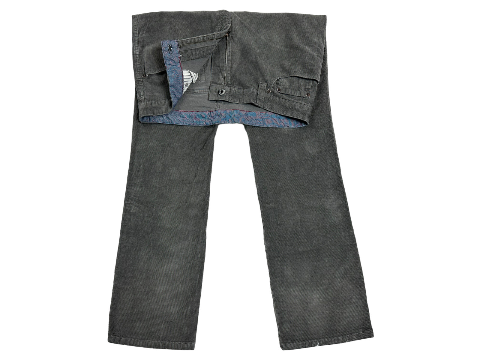 LL Bean Mens Size 33x32 Standard Fit Stretch Gray Corduroy 5 Pockets