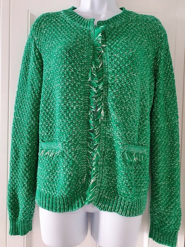 Womens Hush Green White Fringed Chunky 