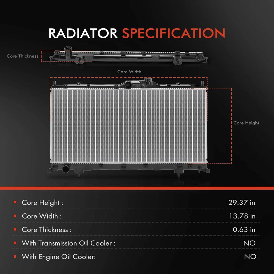 Radiador automático sin enfriador de aceite para Mitsubishi Eclipse 2006-2012 L4 2,4 L Foto 2 de 4