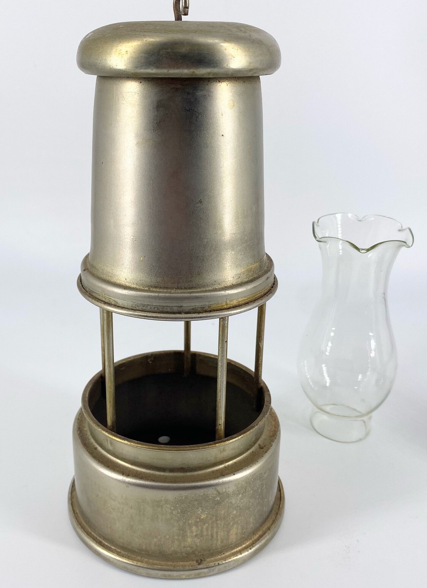 Vtg 80s Sir Humphrey Davey Brass Miner's Kerosene Oil Lamp Lantern