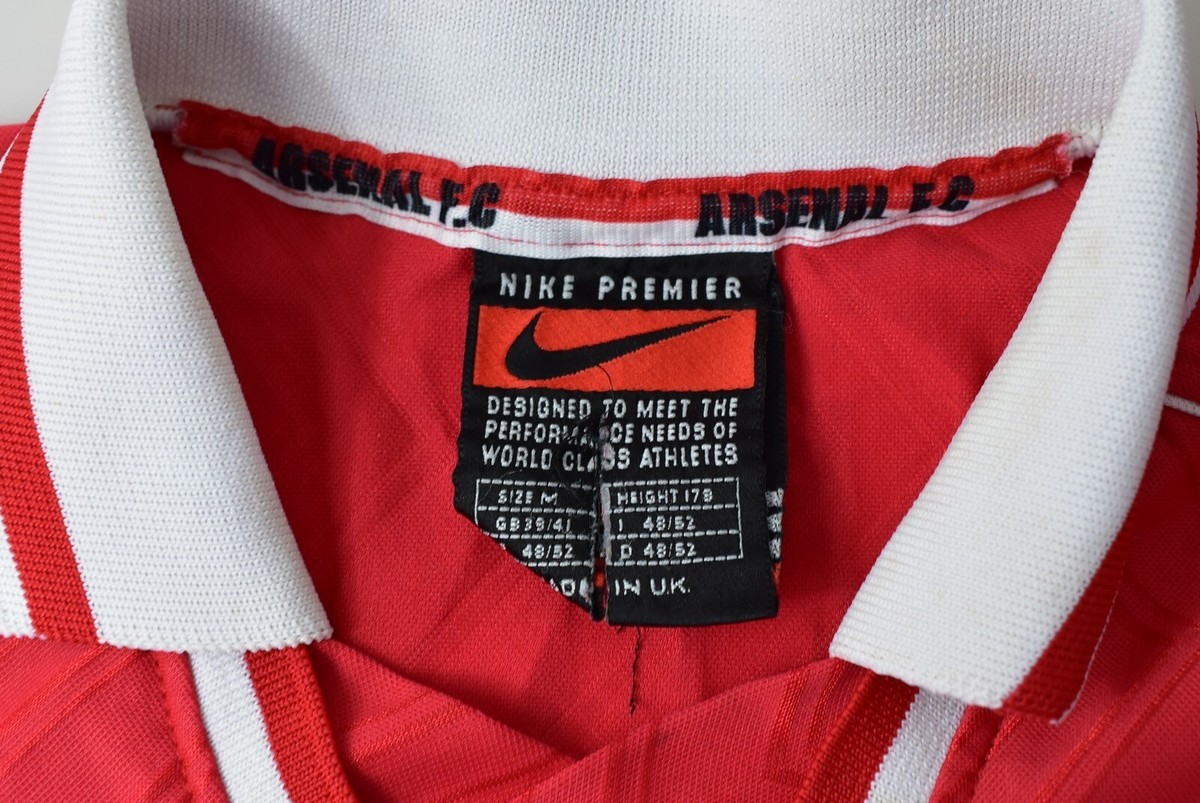 1996-97 GUNNERS NIKE Arsenal FC Home Football Shirt BERGKAMP SIZE
