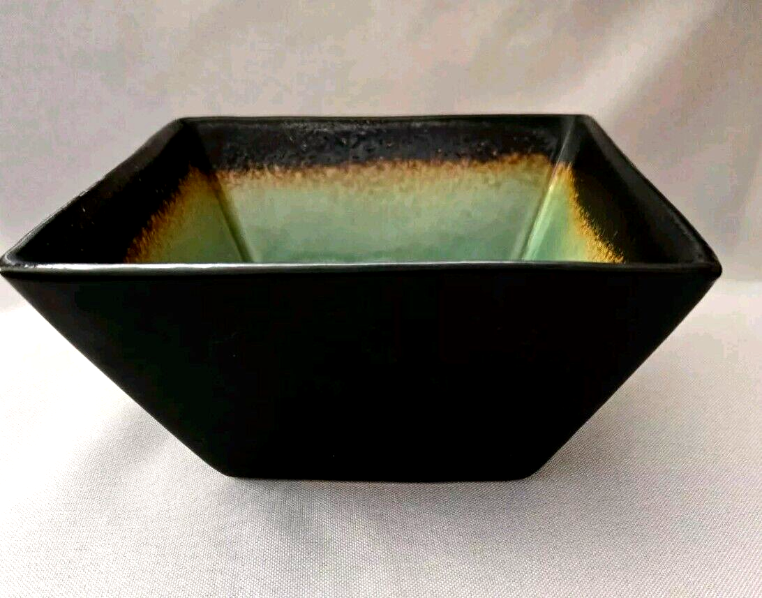 SET OF 3 BETTER HOMES JADE CRACKLE SQUARE CEREAL BOWLS 6