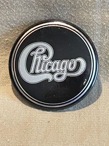 Vintage 1970's Chicago 65mm Pin Badge Button, Prismatic Foil, Rock Music Band
