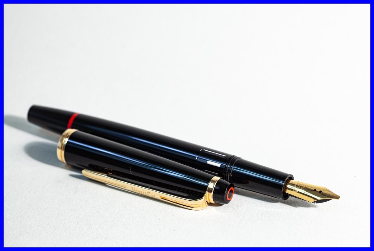 1980s rOtring Renaissance Kolben Füller in Schwarz Gold mit BB