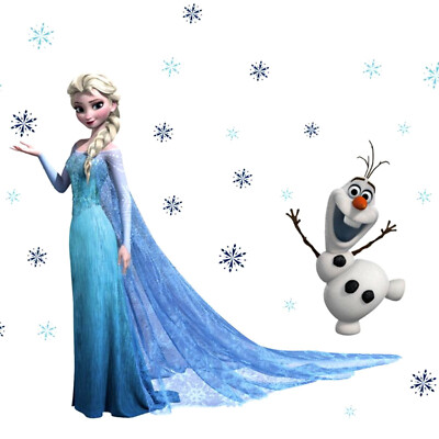 Eiskönigin Elsa Olaf Wandtattoo Wandsticker Frozen Wandaufkleber Kinderzimmer XL