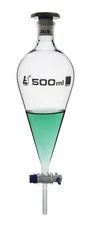 Eisco Labs 500ml Separatory Funnel, Pear shaped - Borosilicate Glass