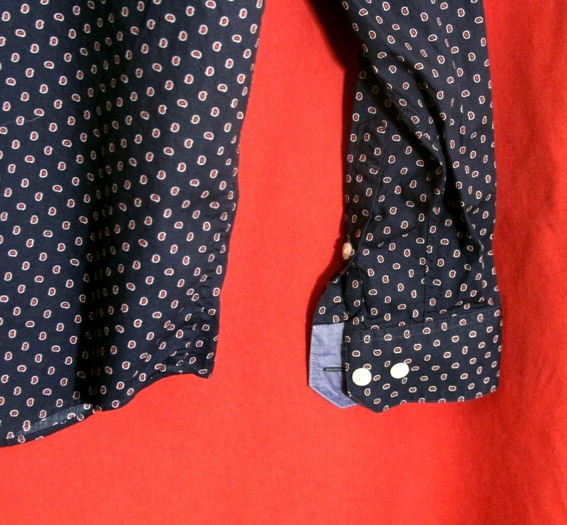 Penguin Munsingwear Men Heritage Slim Fit Button Up Navy Flip Cuff 15 1/2 34-35 image 5