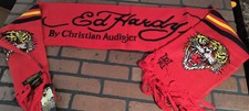 ED HARDY by Christian Audigier-2000s Vintage Red Tiger Scarf NEVER WORN 