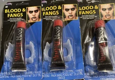 Vampire Blood Vampire Fangs Halloween Fake Blood and Fangs 3 Sets Of Fake Blood