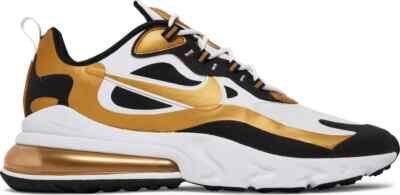 Nike Air Max 270 React ''Metallic Gold'' White Black Gold CW7298-100 Men's 9
