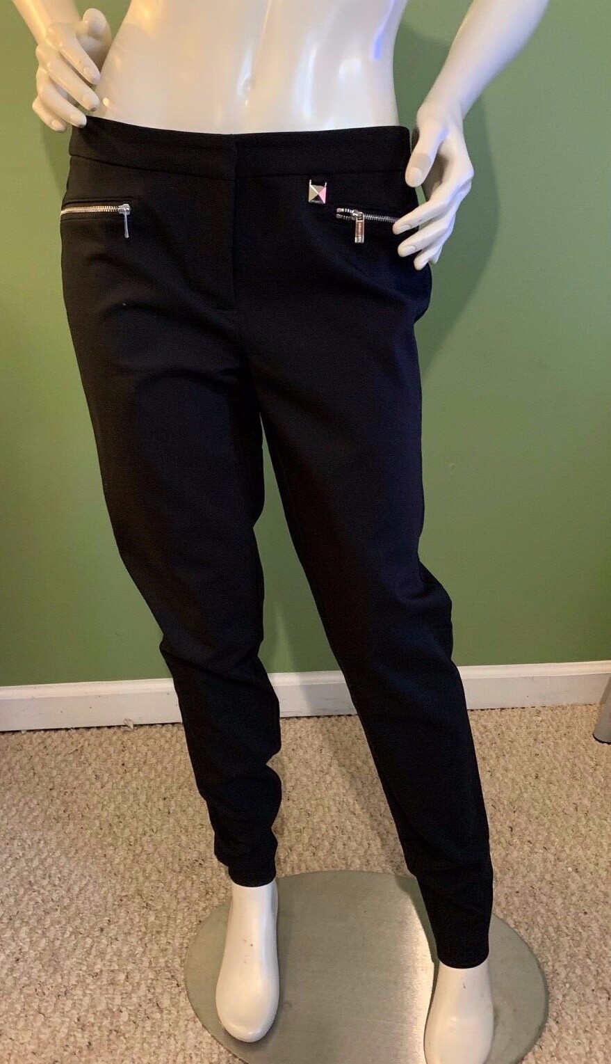 Karl Lagerfeld Paris Women's Black Skinny Pants With Zip Pockets, Size 4 eBay