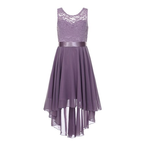 Kids Modern Dancewear Girls Sleeveless Dress with Silk Waistband Flower Girl - Picture 25 of 31