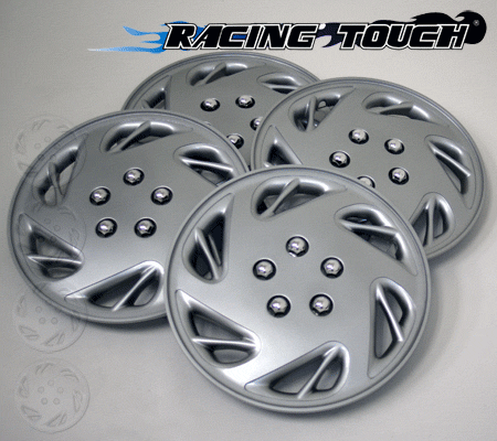 Wheel Cover Replacement Hubcaps 15" Inch Metallic Silver Hub Cap 4pcs Set #054 - Picture 3 of 5