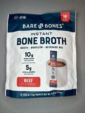 Beef Bone Broth Instant Powdered Mix | Rich Savory Packets on-the-Go