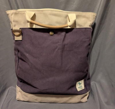 Esperos Carry Hope Cotton Canvas Wayfarer Crossbody Tote Handbag Purse Blue