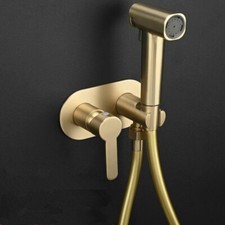 Brushed Gold 2 Ways Toilet Bidet Sprayer with Hot and Cold Brass Rough-in Valve