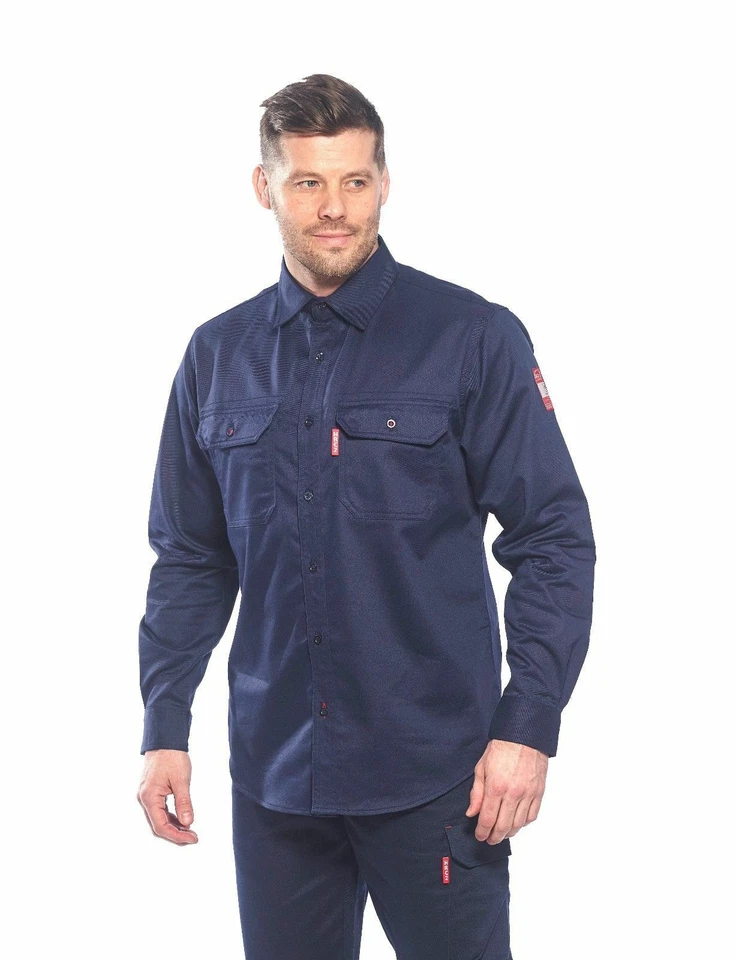 Portwest FR89 Bizflame 88/12 FR Fire Resistant Safety Work Shirt ASTM NFPA ARC2 - Image 2 of 4