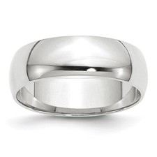 10k White Gold 6mm Wedding Band Ring Gift For Men Size 12.5
