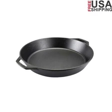15 Inch Cast Iron Skillet Dual Handle Nonstick Cooking Pan Oven Grill Campfire