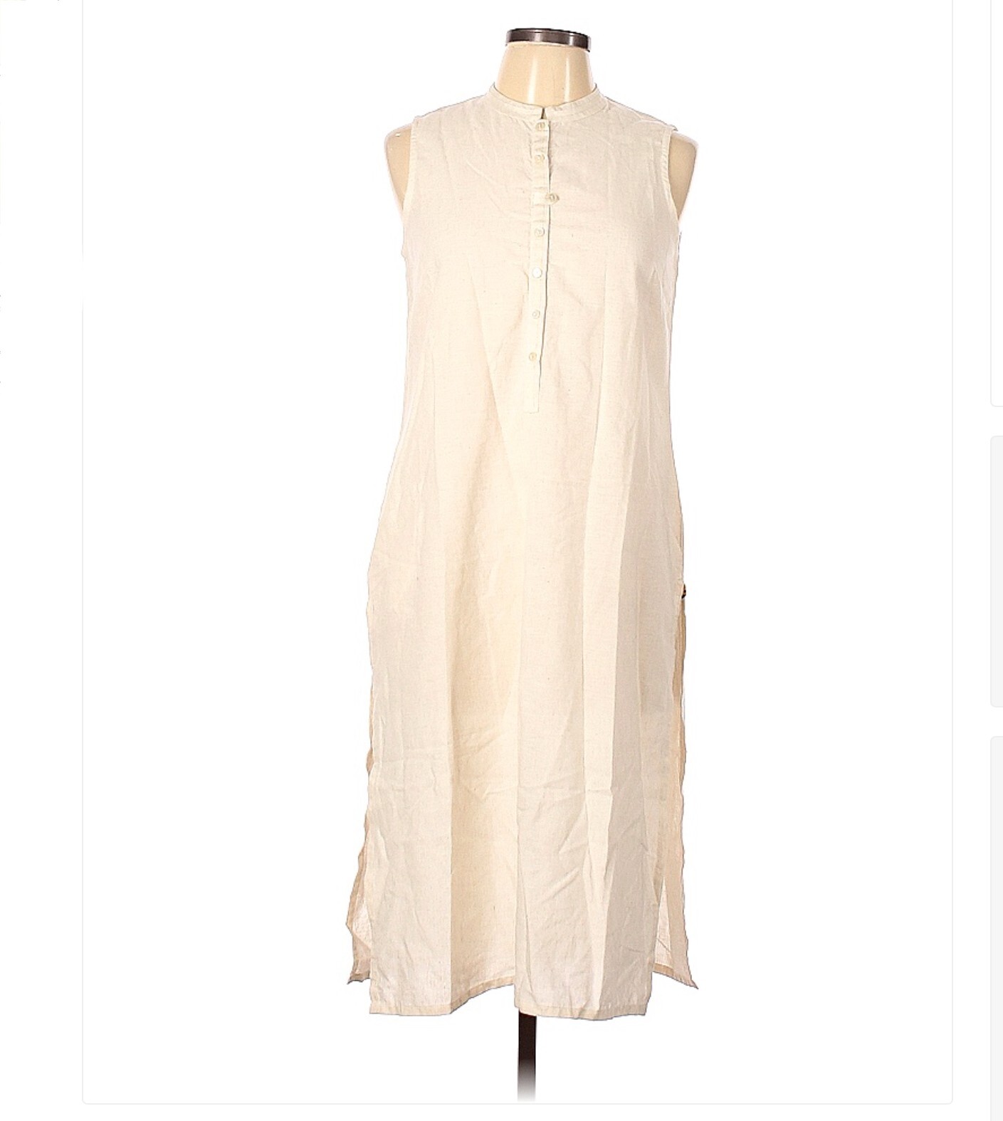 NWT Aurelia Cotton Flax Ivory Casual Sleeveless Dress Size L eBay