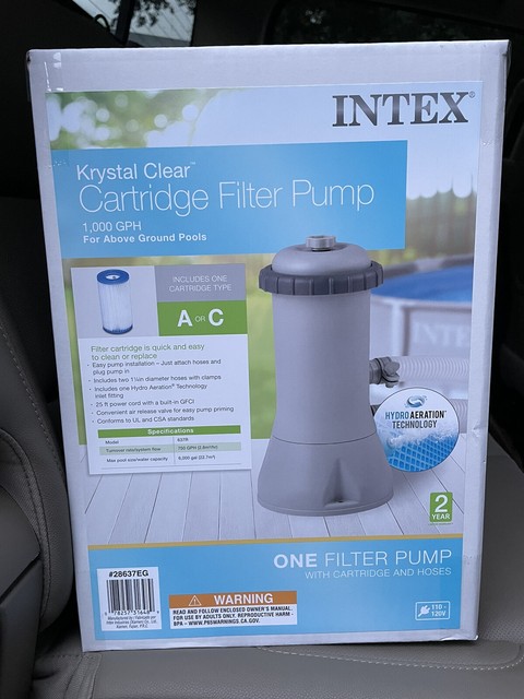 Pool Filter Pump Intex Krystal Clear Cartridge Filter Pump-2,500