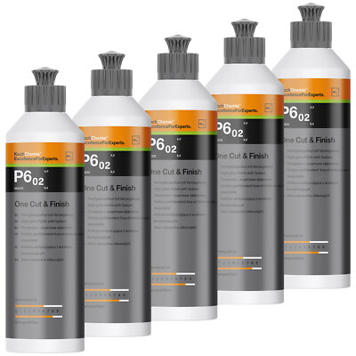 Politur 5 X 250 ml Koch Chemie Hochglanz mit Versiegelung One Cut & Finish P6.02