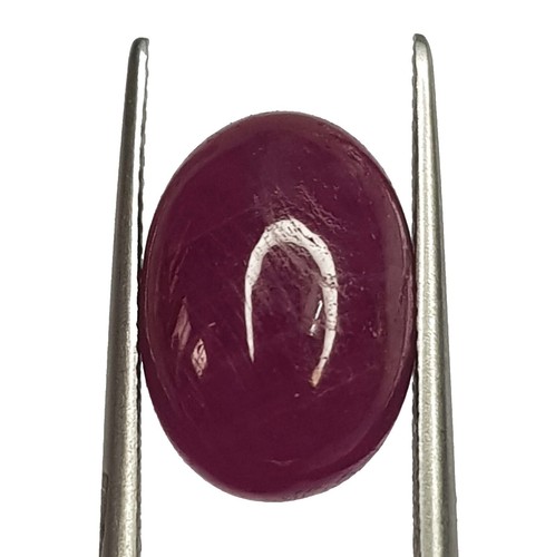 Pierre Gemme Rubis Fuschite Naturelle 24 Carats - Cabochon Ovale 30x17mm, Inde