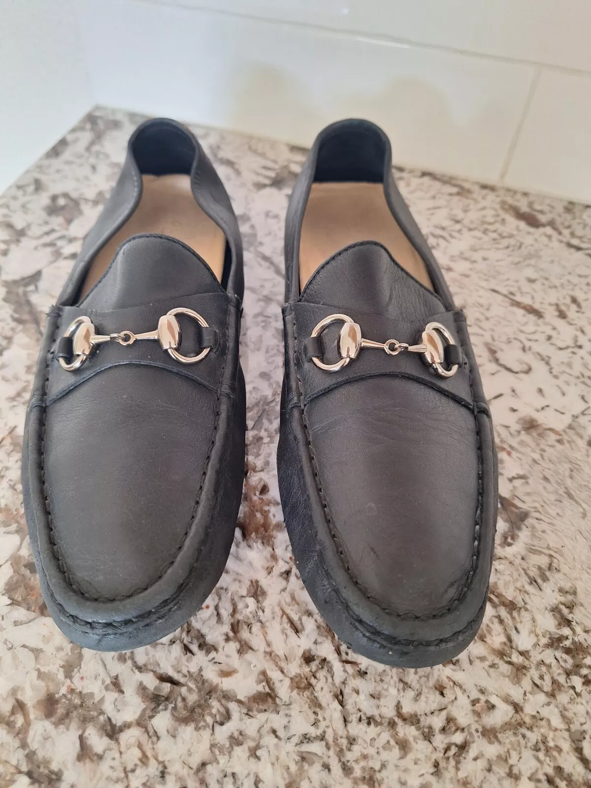 Mocassins drivers Gucci cuir noir 39 G