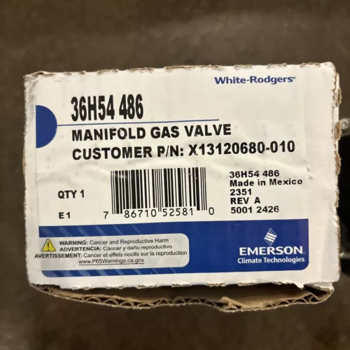 Emerson White Rogers 36H54 486 Manifold Gas Valve