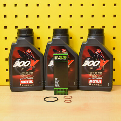 Ölwechsel Ölfilter Motul 300V 15W50 Für: KTM 950 alle Mod. 03-09 Adv. S SM LC8