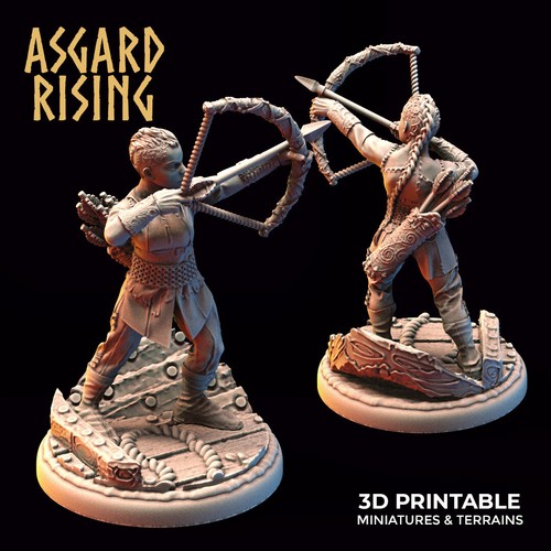 Lanzadoras de hachas de arqueros vikingos, DnD RPG fantasía juegos de guerra miniaturas de banda de guerra - Imagen 4 de 6