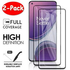 2 Pack For OnePlus 9 8 8T 7T 7 Pro FULL COVER Tempered Glass Screen Protector x2