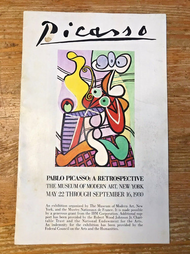 Pablo Picasso 1980 Museum Of Modern Art Exhibit Program MOMA New York Booklet