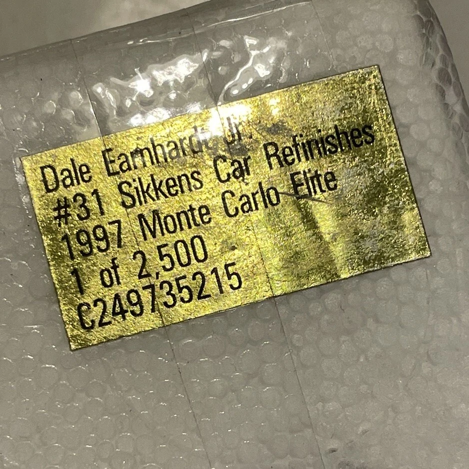 DALE EARNHARDT JR #31 Sikkens Car Refinishes Blue 1997 1/24 Elite /2500 NO BOX - Image 4 of 4