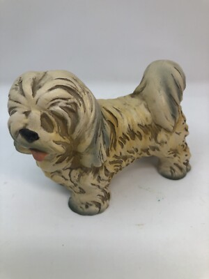 Vintage Ceramic Lhasa Apso 3.5  H x 5  L x 2  W